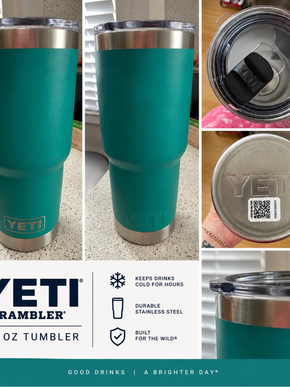 Yeti 30oz Tumbler in Aquifer blue - Retired color. Gently used